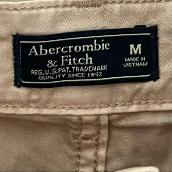 Abercrombie & Fitch High Waist Twill Paperbag Shorts Blush Pink Size Medium - Picture 4 of 8